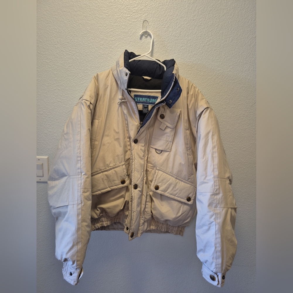 Stratojac Down Jacket Mens Size XL Beige/khaki